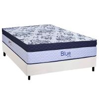 Cama Box Casal: Colchão Molas Ensacadas Paropas Blue + Base Crc Corano White (138x188) - 1