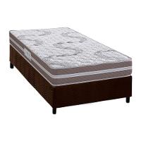 Cama Box Solteiro: Colchão Espuma D33 Herval Long Live + Base Crc Suede Brown (88x188) - 1