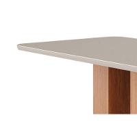 Mesa De Sala Jantar Ariela C- Tampo Madeirado Vidro 160x80cm Cinamomo-off White - Cimol