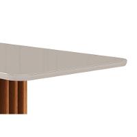 Mesa De Sala Jantar Ariela C- Tampo Madeirado Vidro 160x80cm Cinamomo-off White - Cimol - 5