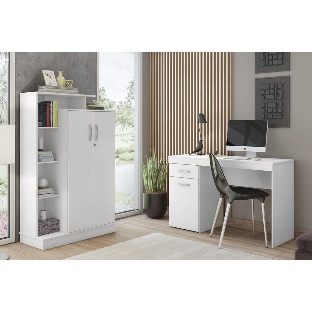 Multiuso Escritório Elite C- 2 Portas C- Chave E Pés Branco - Demóbile - 9