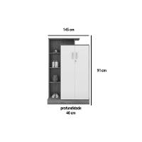 Multiuso Escritório Elite C- 2 Portas C- Chave E Pés Branco - Demóbile