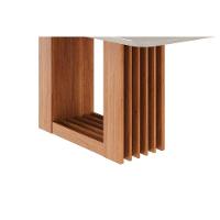 Mesa De Sala Jantar Ariela C- Tampo Madeirado Vidro 180x90cm Cinamomo-off White - Cimol - 6