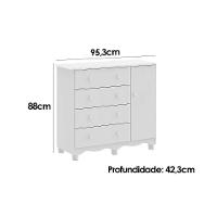 Quarto Infantil Completo 3 Peças (1guardaroupa+1berço+1cômoda) Qi123 Branco-amendoa - Peroba - 3