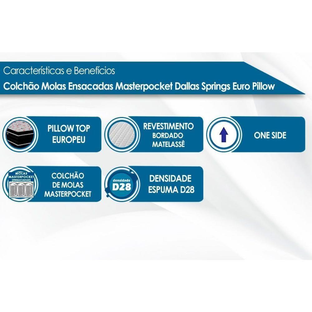 Colchão Solteiro Molas Ensacadas Masterpocket Dallas Springs Euro Pillow (88x188x26) - Probel - 3