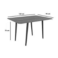 Sala De Jantar Completa Iguaçu C- Tampo De Madeira 160cm E 6 Cadeiras Amsterdã Preto Fosco-capuccino - Kappesberg - 3