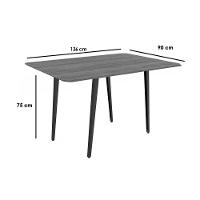 Sala De Jantar Completa Iguaçu C- Tampo De Madeira 1,36cm E 6 Cadeiras Amsterdã Preto-ano Bege - Kappesberg - 2