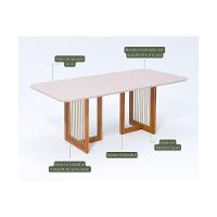 Mesa De Sala Jantar Regia Natuame C- Tampo Madeirado Vidro Reto 210x100cm Carvalho-off White - Cimol - 2