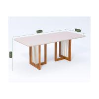 Mesa De Sala Jantar Regia Natuame C- Tampo Madeirado Vidro Reto 210x100cm Carvalho-off White - Cimol - 3