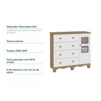 Quarto Infantil Completo 3 Peças (1guardaroupa+1berço+1cômoda) Qi120 Branco-amendoa - Peroba - 6