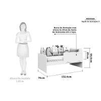 Quarto Infantil Completo 3 Peças (1guardaroupa+1berço+1cômoda) Qi124 Branco-amendoa - Peroba - 5