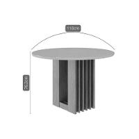 Mesa De Sala Jantar Ariela C- Tampo Madeirado Redondo C- Vidro 109x109cm Cinamomo-off White - Cimol - 3