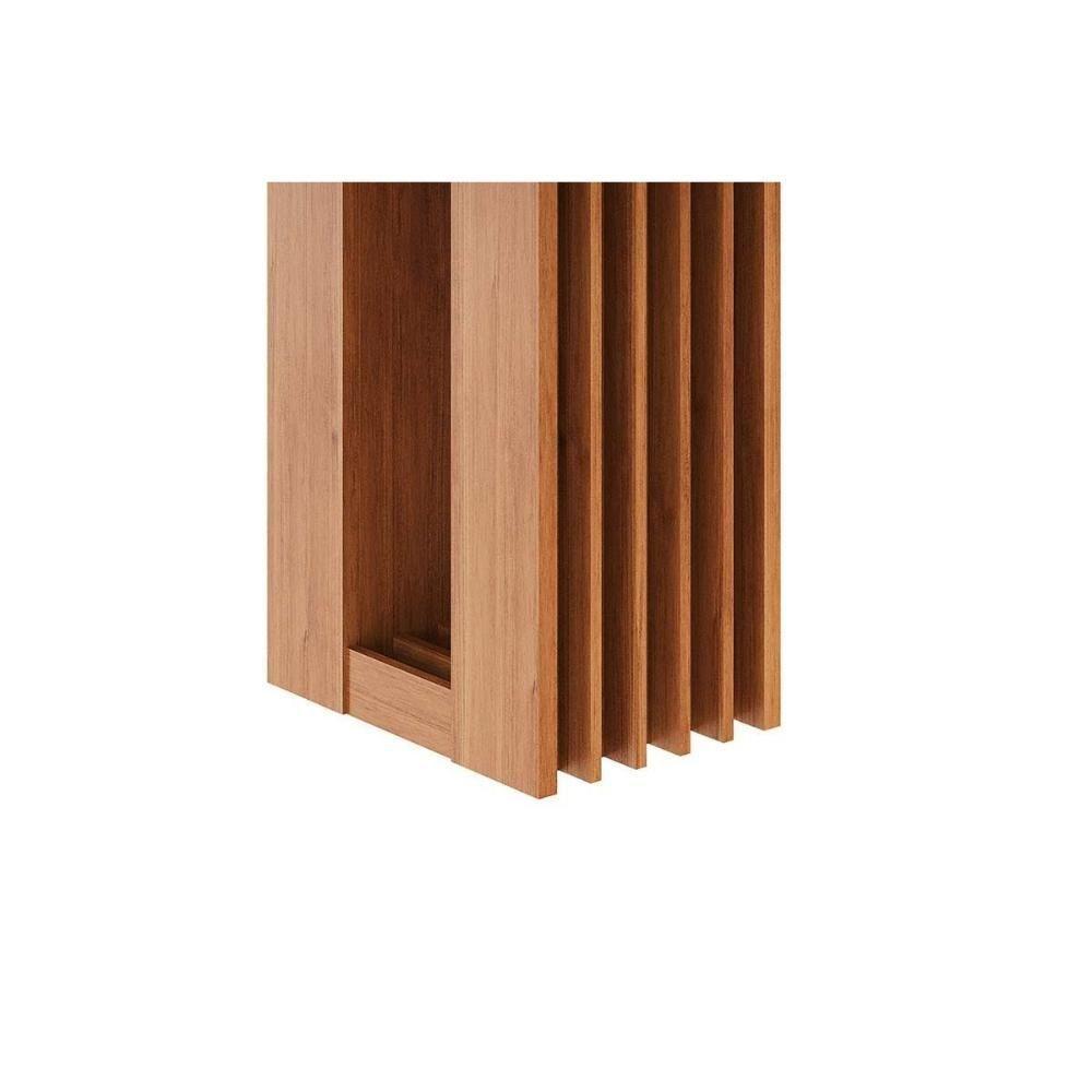 Mesa De Sala Jantar Ariela C- Tampo Madeirado Vidro 130x80cm Cinamomo-off White - Cimol - 5