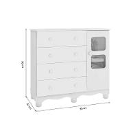 Quarto Infantil Completo 3 Peças (1guardaroupa+1berço+1cômoda) Qi125 Branco-amendoa - Peroba - 3