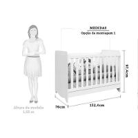 Quarto Infantil Completo 3 Peças (1guardaroupa+1berço+1cômoda) Qi125 Branco-amendoa - Peroba