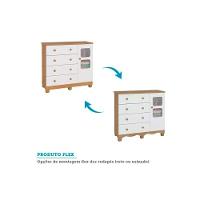 Quarto Infantil Completo 3 Peças (1guardaroupa+1berço+1cômoda) Qi125 Branco-amendoa - Peroba - 10