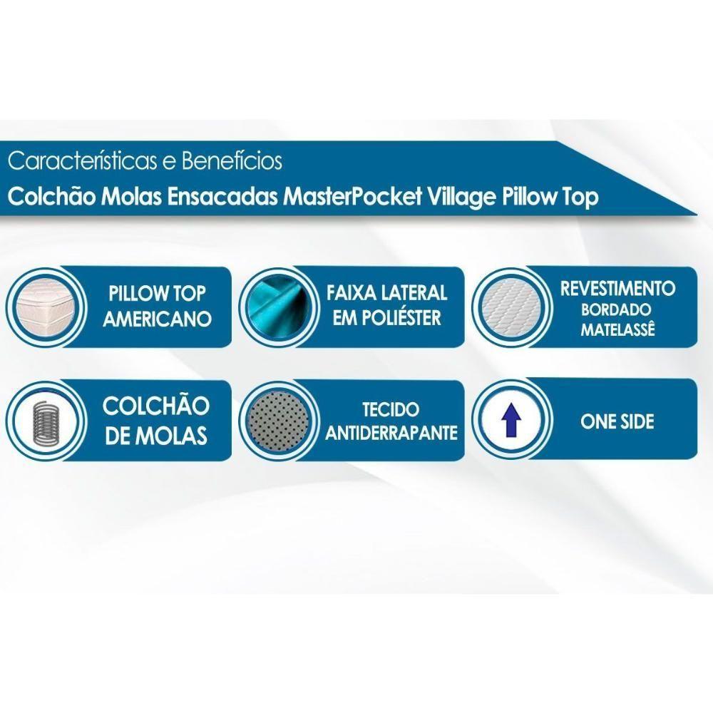 Colchão King Molas Ensacadas Masterpocket Village Pillow Top (193x203x30) - Probel - 7