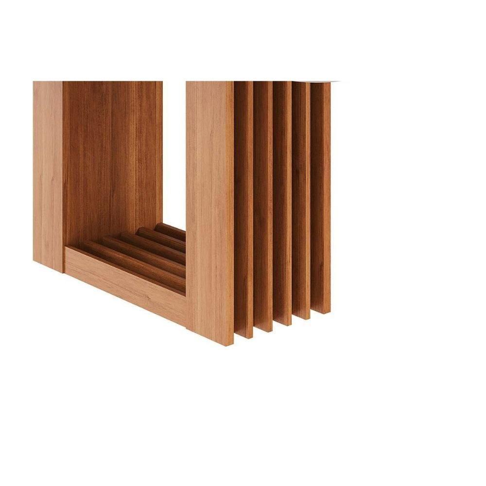 Mesa De Sala Jantar Ariela C- Tampo Madeirado Vidro Reto 210x100cm Cinamomo-off White - Cimol - 6