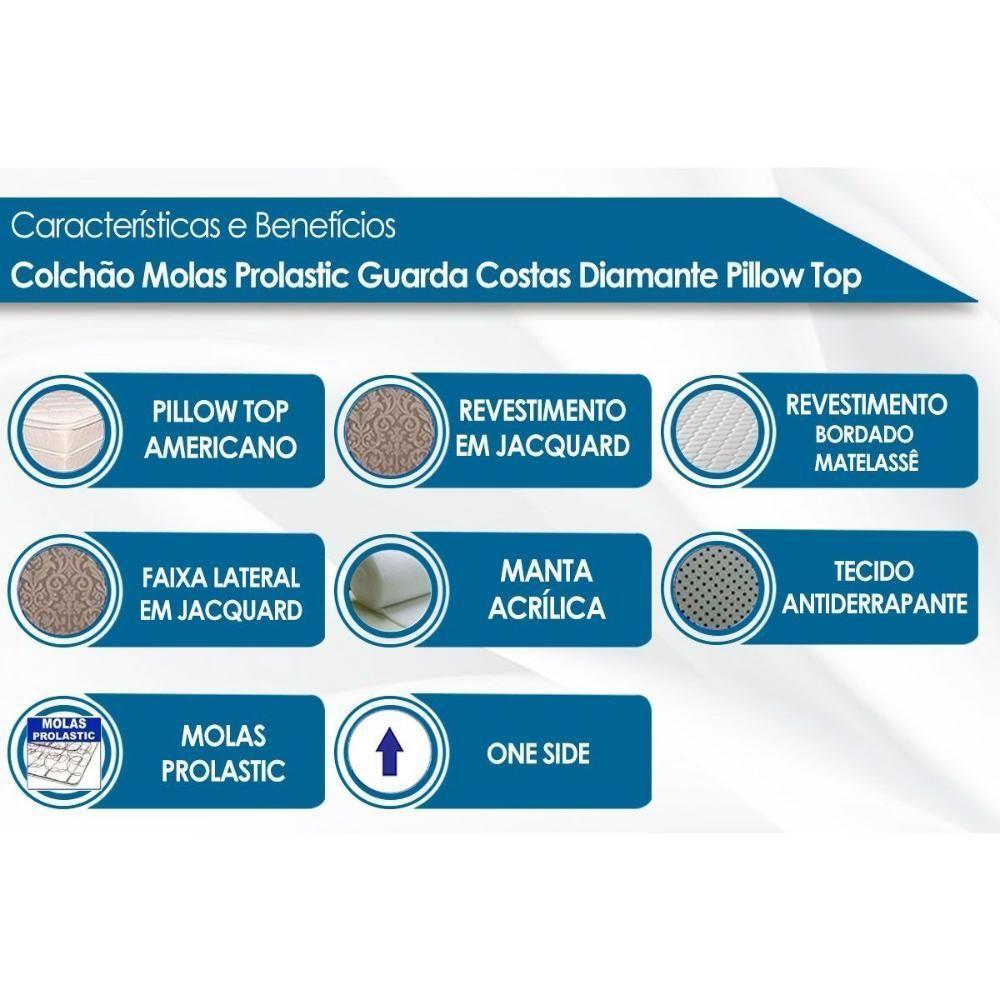 Colchão Casal Molas Prolastic Guarda Costas Diamante Pillow Top (138x188x30) - Probel - 3