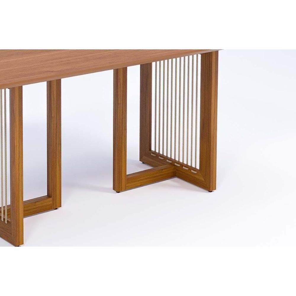 Mesa De Sala Jantar Regia Natuame C- Tampo Madeirado Reto 180x90cm Carvalho-cinamomo - Cimol - 5