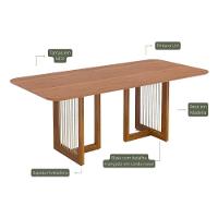 Mesa De Sala Jantar Regia Natuame C- Tampo Madeirado 210x100cm Carvalho-cinamomo - Cimol - 2