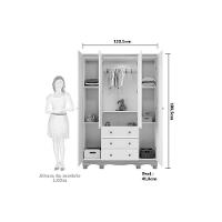 Quarto Infantil Completo 3 Peças (1guardaroupa+1berço+1cômoda) Qi121 Branco-amendoa - Peroba - 2