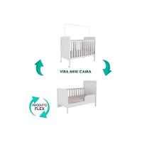Quarto Infantil Completo 3 Peças (1guardaroupa+1berço+1cômoda) Qi121 Branco-amendoa - Peroba - 9