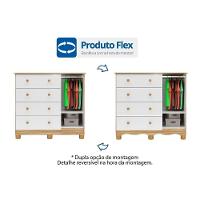 Quarto Infantil Completo 3 Peças (1guardaroupa+1berço+1cômoda) Qi121 Branco-amendoa - Peroba - 10