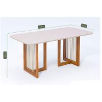 Mesa De Sala Jantar Régia C- Tampo Madeirado Vidro Redondo 180x90cm Carvalho-off White - Cimol - 3