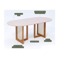 Mesa De Sala Jantar Régia Natuame C- Tampo Madeirado Vidro Oval 210x100cm Carvalho-off White - Cimol - 2
