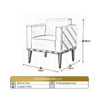 Poltrona Delly Madeira Maciça Castellar Móbile Linho Bege Claro Linho Bege Claro - 3