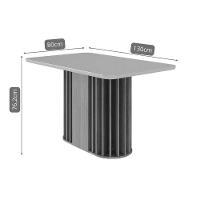 Mesa De Sala Jantar Julieta C- Tampo Madeirado Vidro 130x80cm Cinamomo-off White - Cimol - 3