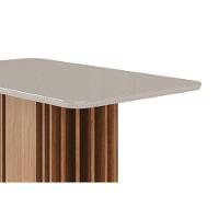 Mesa De Sala Jantar Julieta C- Tampo Madeirado Vidro 130x80cm Cinamomo-off White - Cimol - 5