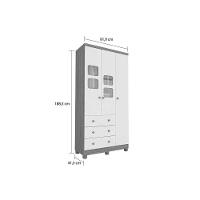 Quarto Infantil Completo 3 Peças (1guardaroupa+1berço+1cômoda) Qi122 Branco-amendoa - Peroba - 2