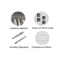 Quarto Infantil Completo 3 Peças (1guardaroupa+1berço+1cômoda) Qi122 Branco-amendoa - Peroba - 7