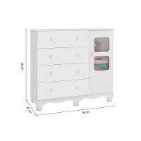 Quarto Infantil Completo 3 Peças (1guardaroupa+1berço+1cômoda) Qi126 Branco-amendoa - Peroba - 2
