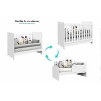 Quarto Infantil Completo 3 Peças (1guardaroupa+1berço+1cômoda) Qi126 Branco-amendoa - Peroba - 6