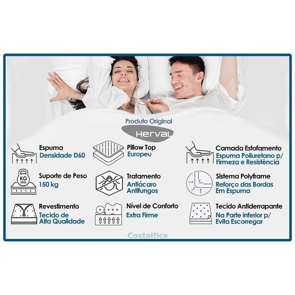 Cama Box Casal: Colchão Ortopédico Herval D60 - Ag65 Timeless + Base Crc Suede Gray (138x188) - 2