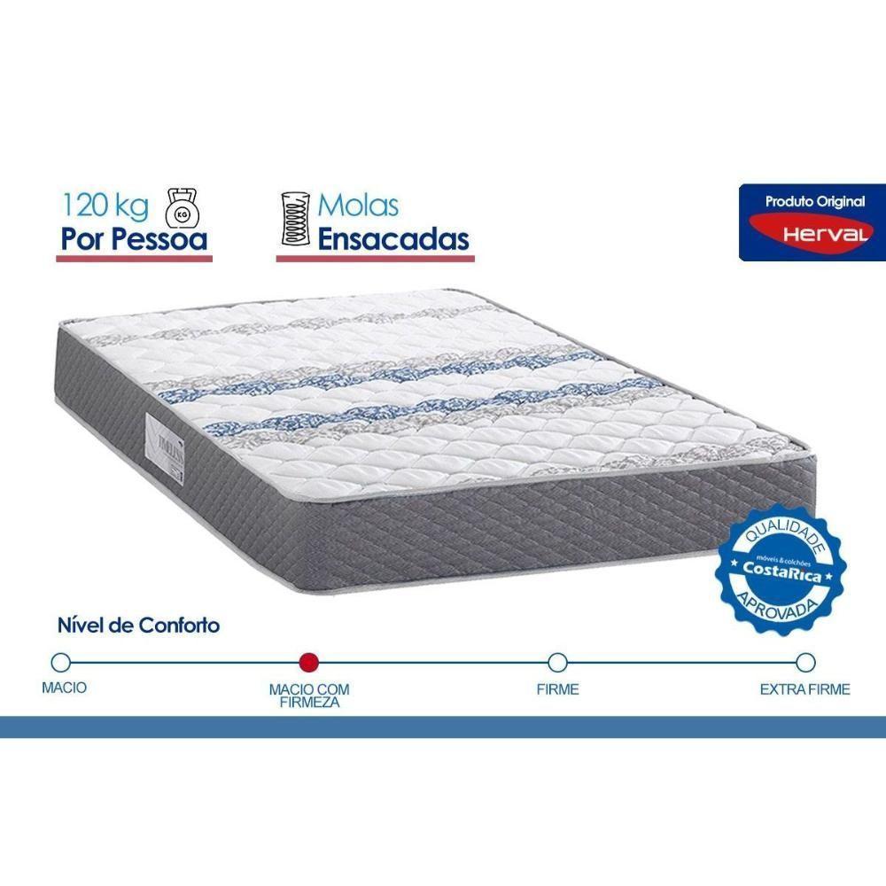 Cama Box Casal: Colchão Ortopédico Herval D60 - Ag65 Timeless + Base Crc Suede Gray (138x188) - 3