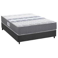 Cama Box Casal: Colchão Ortopédico Herval D60 - Ag65 Timeless + Base Crc Suede Gray (138x188) - 1