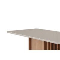 Mesa De Sala Jantar Julieta C- Tampo Madeirado Vidro 180x90cm Cinamomo-off White - Cimol