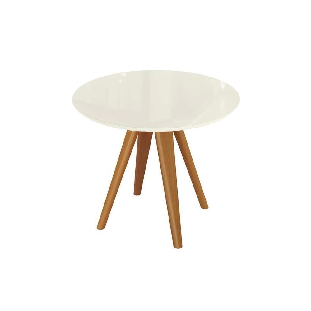 Mesa De Sala Jantar Duna Premium Madeira Maciça C- Tampo Madeirado C- Vidro 105x105cm Carvalho-off White - Kappesberg - 1