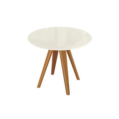 Mesa De Sala Jantar Duna Premium Madeira Maciça C- Tampo Madeirado C- Vidro 105x105cm Carvalho-off White - Kappesberg