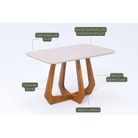 Mesa De Sala Jantar Bromélia C- Tampo Madeirado Vidro 130x80cm Carvalho-off White - Cimol - 2