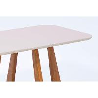 Mesa De Sala Jantar Bromélia C- Tampo Madeirado Vidro 130x80cm Carvalho-off White - Cimol