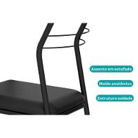 Sala De Jantar Completa 1569 Aço C- Tampo Madeirado 90x90cm E 4 Cadeiras 1708 Preto-legno - Preto - Carraro - 7