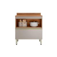 Balcão De Cozinha C- Tampo Proença C- 1 Porta E 1 Gaveta 80cm Nogueira Touch-nude Prime - Demóbile - 2