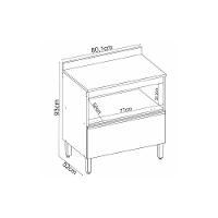 Balcão De Cozinha C- Tampo Proença C- 1 Porta E 1 Gaveta 80cm Nogueira-carbono Prime Tx - Demóbile