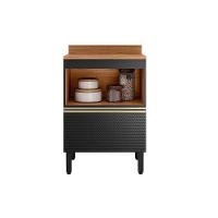 Balcão De Cozinha C- Tampo Proença C- 1 Porta E 1 Gaveta 60cm Nogueira-carbono Prime Tx - Demóbile - 2