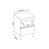 Balcão De Cozinha C- Tampo Proença C- 1 Porta E 1 Gaveta 60cm Nogueira-carbono Prime Tx - Demóbile
